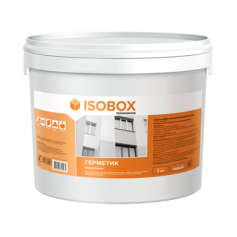 Герметик ISOBOX Акриловый для межпанельных швов (белый), 7кг