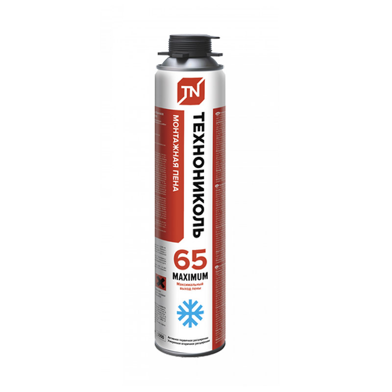 Пена монтажная ТЕХНОНИКОЛЬ 65 MAXIMUM зимняя, 850 мл, шт.