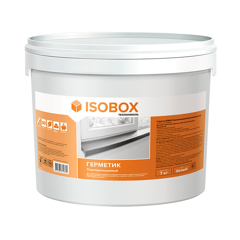 Герметик ISOBOX Паропроницаемый Акриловый (наружный А), 7кг