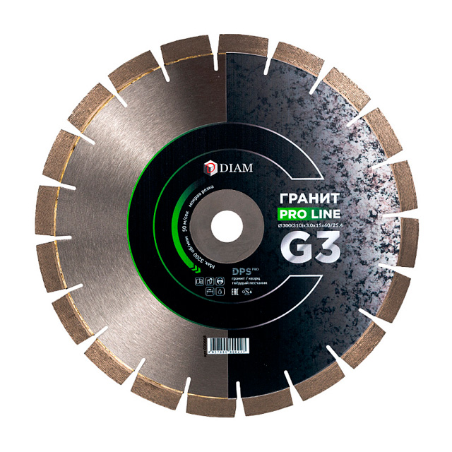 Сегментный алмазный круг DIAM 300 мм ГРАНИТ PRO LINE G3 030668