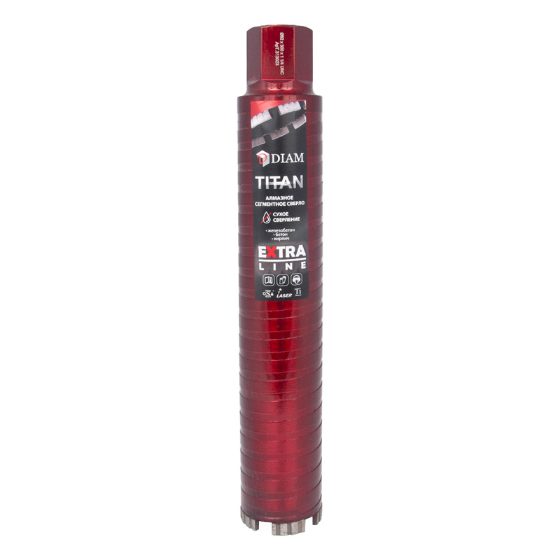 Алмазное сегментное сверло DIAM EXTRA LINE 62мм TITAN HIT (сухое сверление) 313023