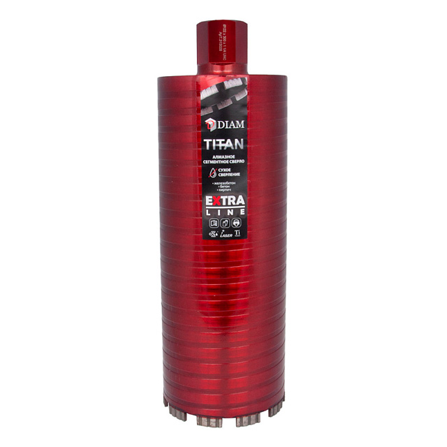 Алмазное сегментное сверло DIAM EXTRA LINE 122мм TITAN HIT (сухое сверление) 313028